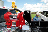 Fill-Rite FR1210G 12V 15 GPM (57 LPM) Fuel Transfer Pump with Discharge Hose, Manual Nozzle, Suction Pipe, RED