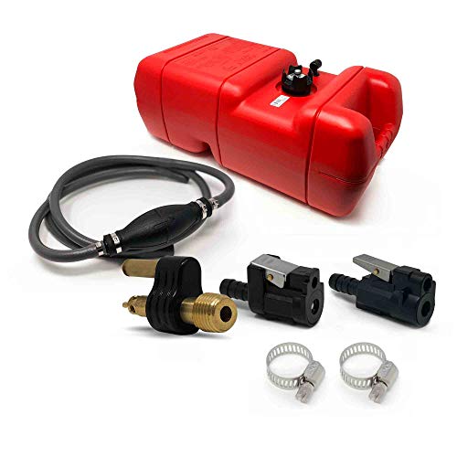 Five Oceans Marine 6 Gallon Fuel Tank/Portable Kit for All Yamaha and Mercury Engines Connection, 3/8 inches Hose FO-3312-C4-2