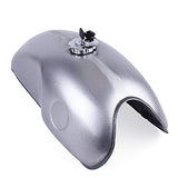 Fuel Tank TBVECHI Motorcycle Silver Cafe Racer Universal 10L/2.6 Gallon Gas Fuel Tank Steel Fit for Suzuki Yamaha Honda
