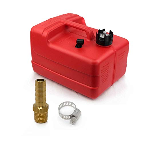 Five Oceans 3 Gallon Fuel Tank/Portable Kit with Universal Brass Fuel Hose Barb (1/4 inches NPT Thread x 3/8 inches Hose) FO-4129-C6