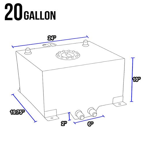DNAMotoring ALU-FT-T8-ALU-BL Aluminum 20-Gallon Fuel Cell Gas Tank DNA MOTORING ALU-FT-T8-ALU-RD Aluminum 20-Gallon Fuel Cell Gas