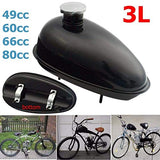 Motorcycle Bicycle 3L Fuel Gas Tank With Cap For 80cc 60cc 66cc 49cc